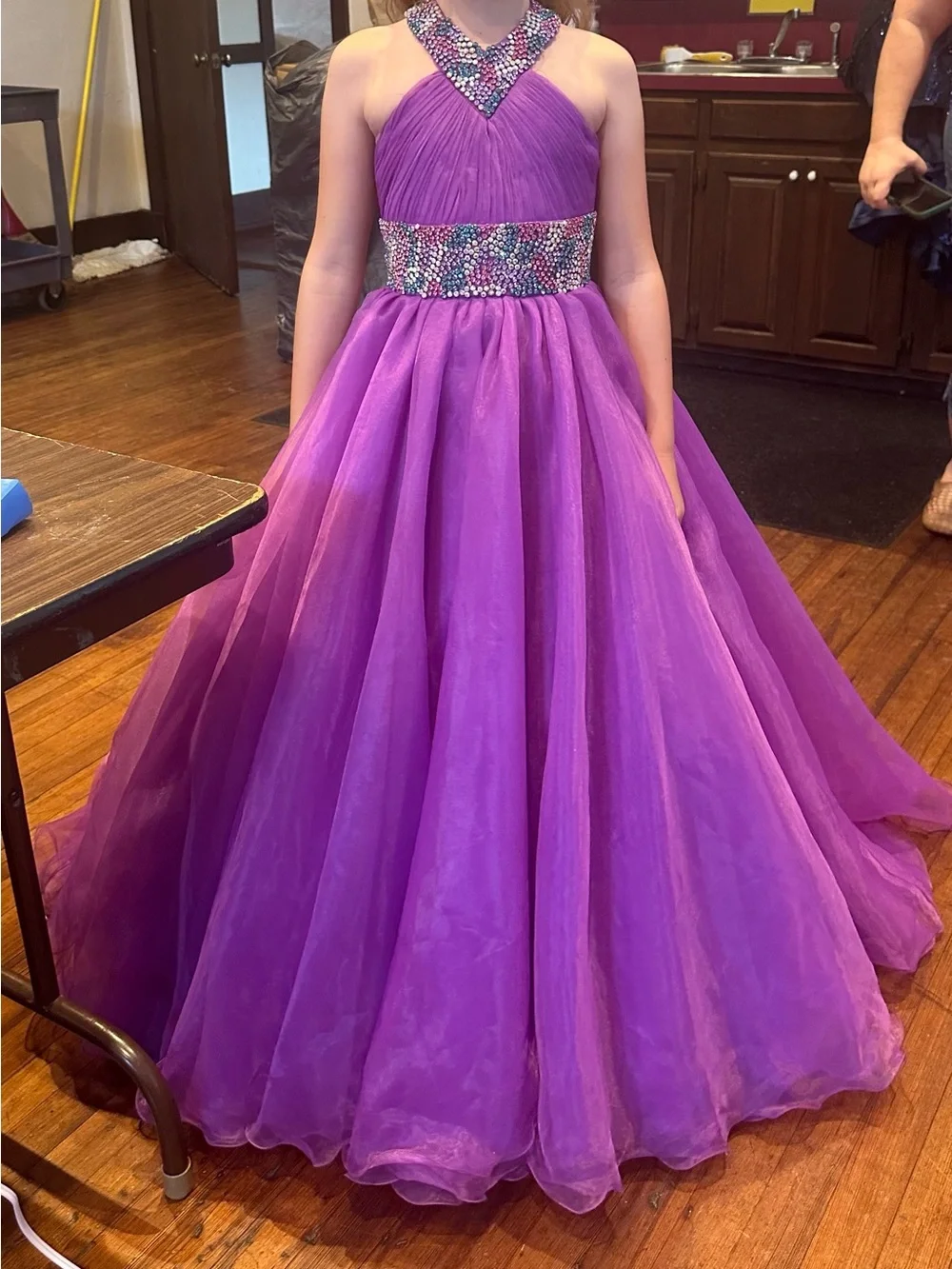 Girls' Purple One More Couture pageant gown